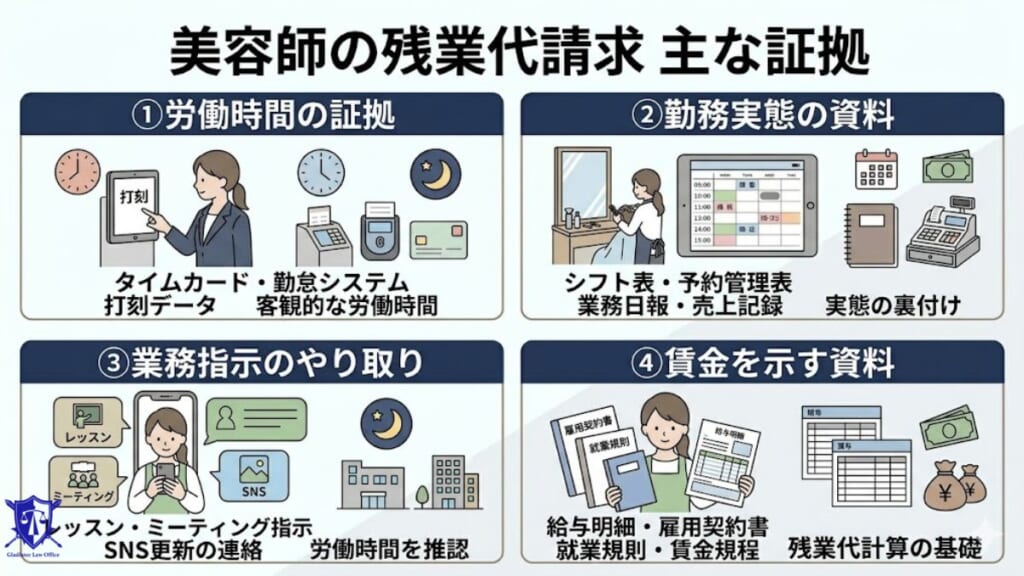 美容師が残業代請求するために必要な証拠