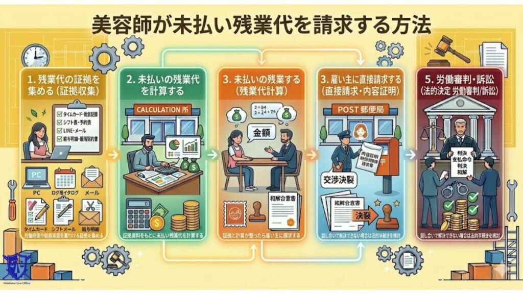 美容師が未払い残業代を請求する方法