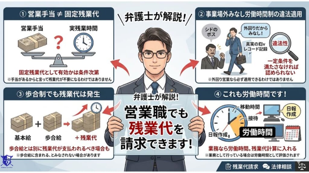 残業代が支払われていない営業職の方へ|営業職でも残業代を請求できます!