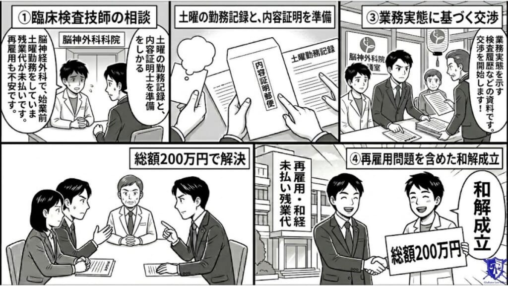 クリニック勤務の臨床検査技師|始業前労働の証拠を確保し200万円で解決