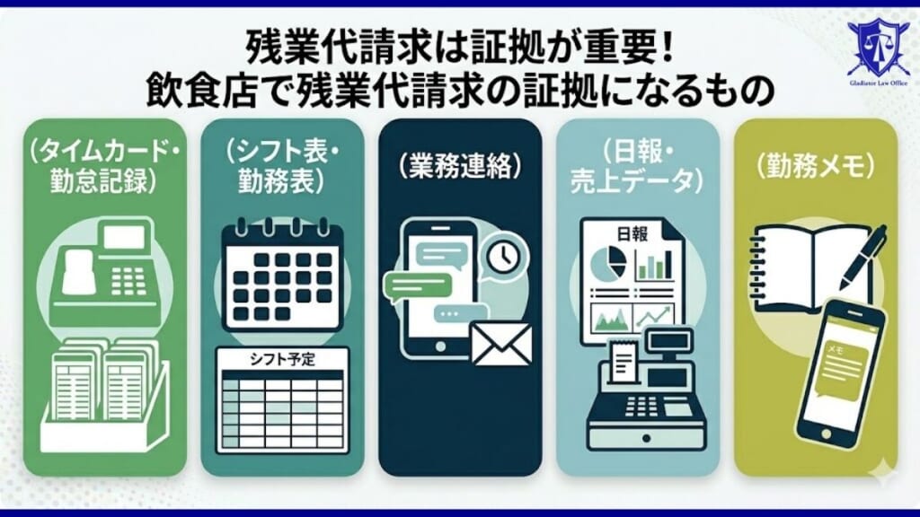 残業代請求は証拠が重要！飲食店で残業代請求の証拠になるもの