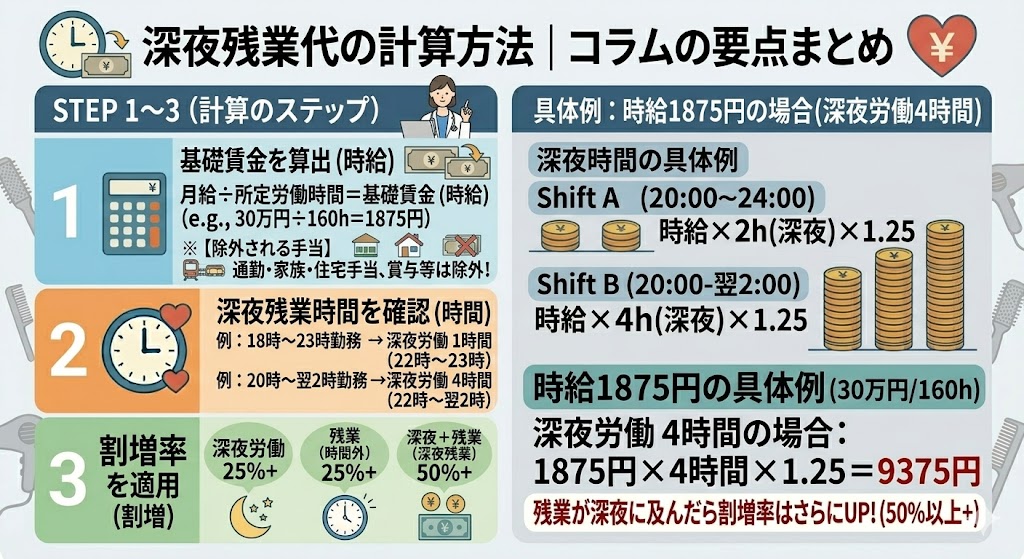 深夜残業代の計算方法