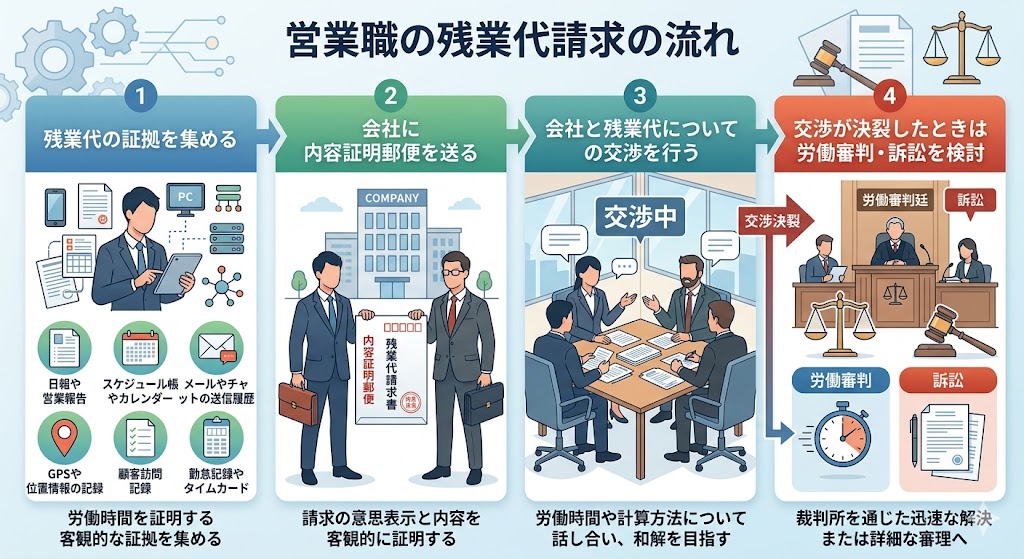 営業職の残業代請求の流れ