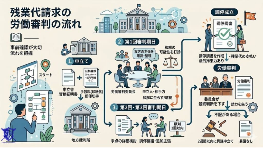 残業代請求の労働審判の流れ