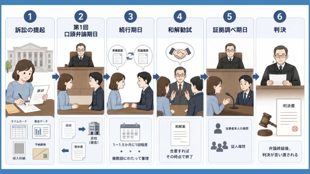 残業代請求の裁判の流れ