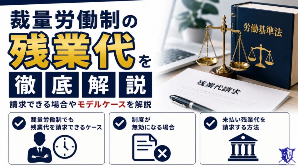 裁量労働制の残業代を徹底解説｜請求できる場合やモデルケースを解説